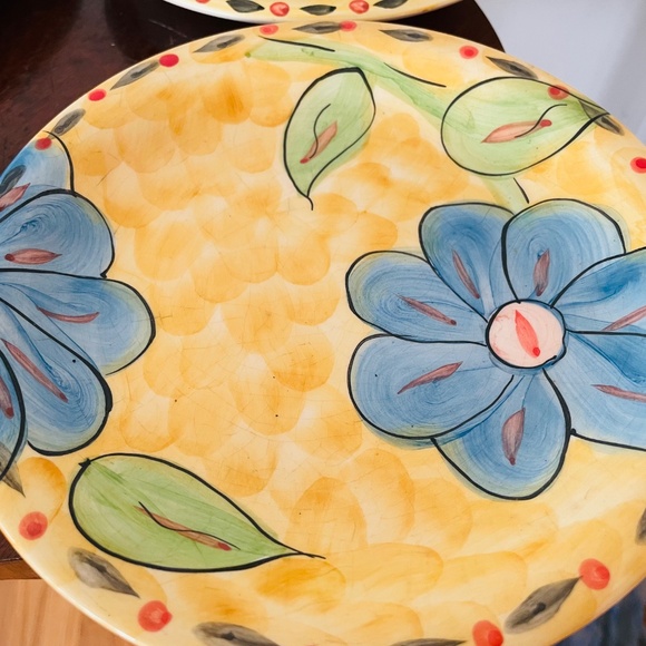 Four hand-painted ceramic oval plates by Gibson, Vintage Sunshine Pattern plates - Picture 6 of 9